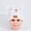 Baby autumn and winter double-layer knitted brim hat